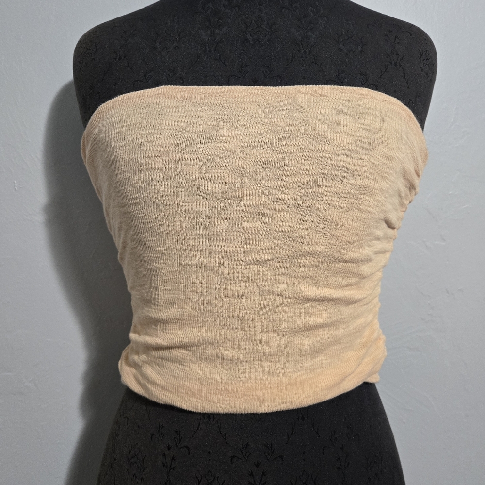 Free People Peach and Beige Tube Top